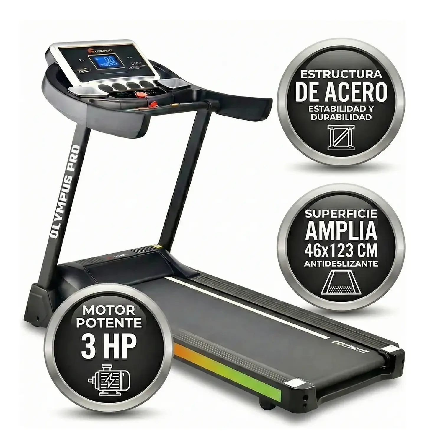 TROTADORA CAMINADORA 3 HP INCLINACION 15 NIVELES PLEGABLE 3
