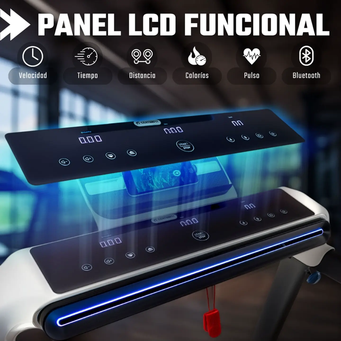TROTADORA ELECTRICA PLEGABLE CENTURFIT 15KM TOUCH APP BLUETOOTH BOCINA 2