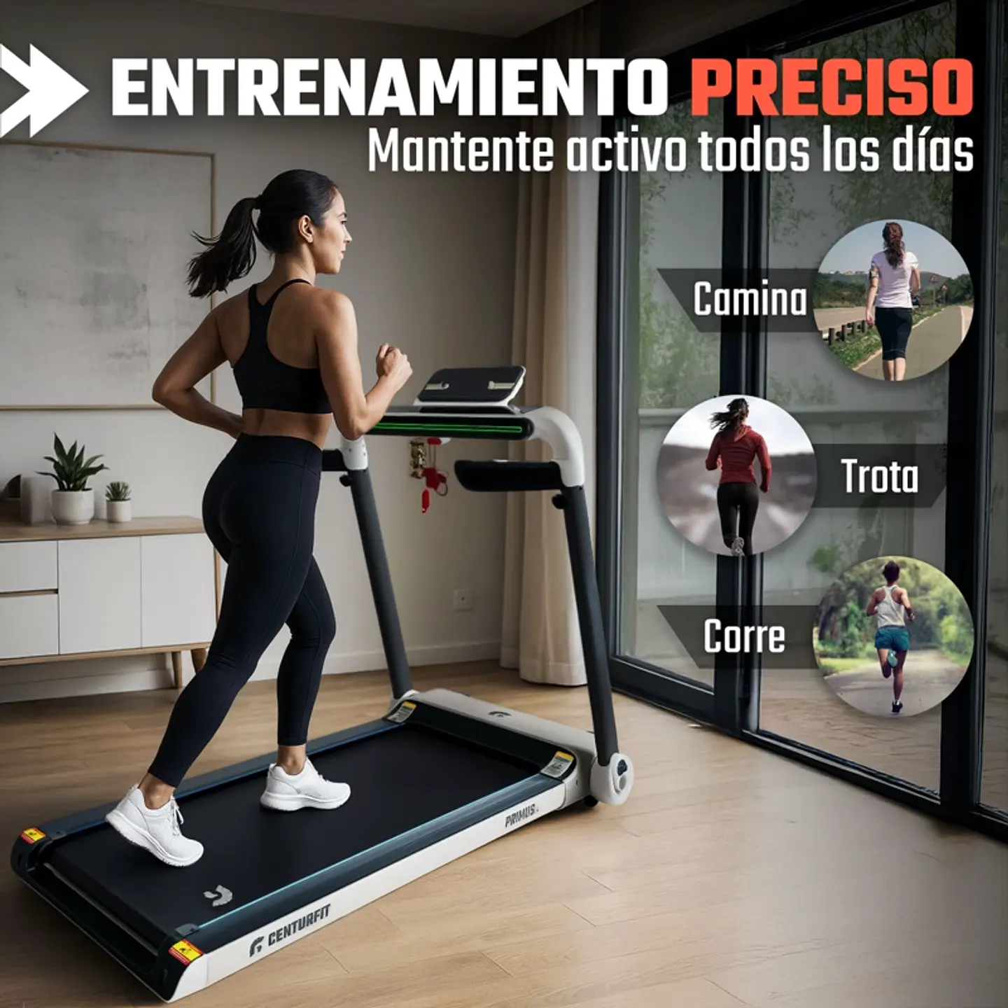 TROTADORA ELECTRICA PLEGABLE CENTURFIT 15KM TOUCH APP BLUETOOTH BOCINA 4