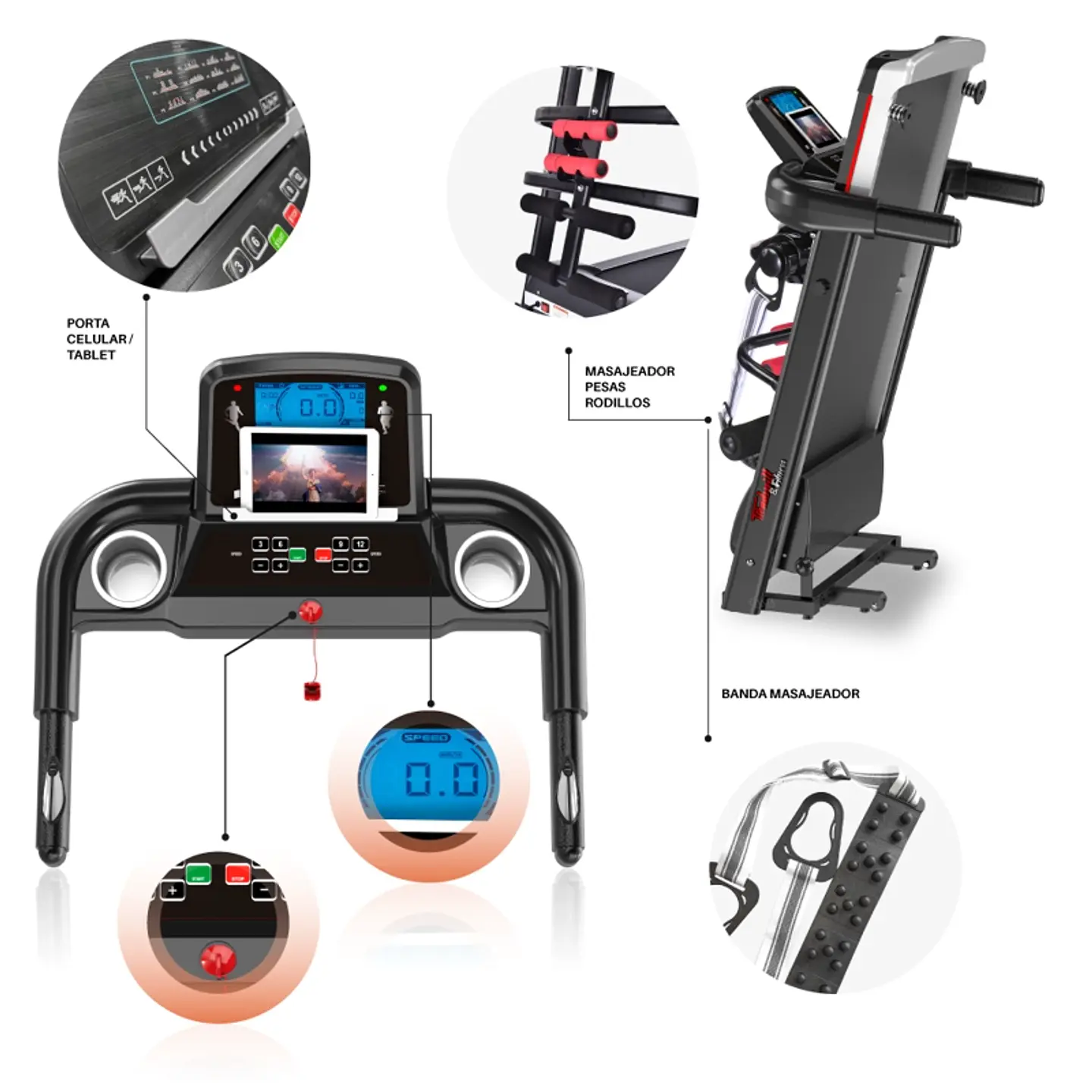 TROTADORA CON MASAJEADOR TREADMILL T800MN 4