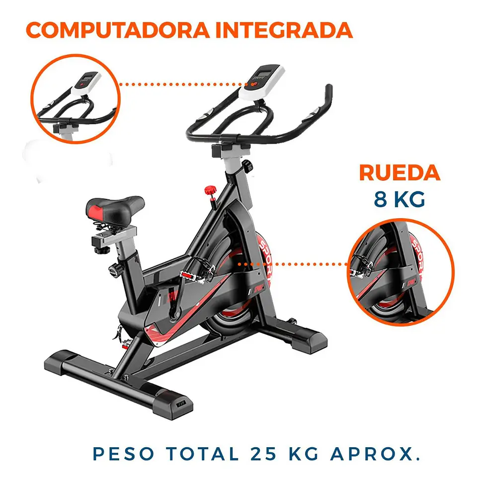 BICICLETA DE SPINNING XPORT GH707 CAPACIDAD 140 KG 5