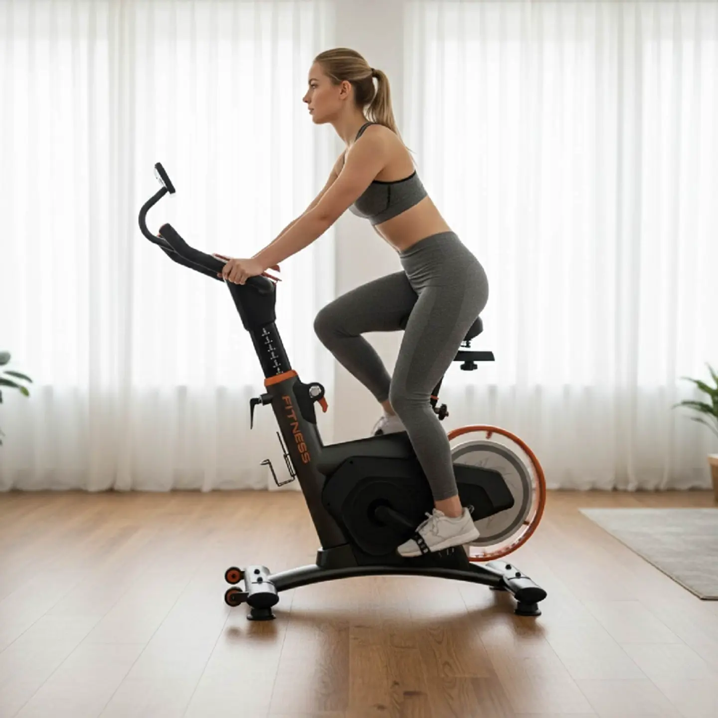 BICICLETA SPINNING MAGNETICA PROFESIONAL K12 8 KG COLOR NEGRO 4