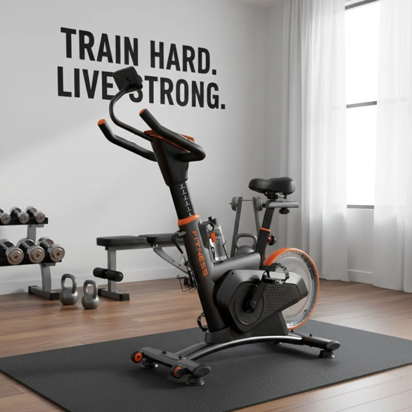 BICICLETA SPINNING MAGNETICA PROFESIONAL K12 8 KG COLOR NEGRO 5