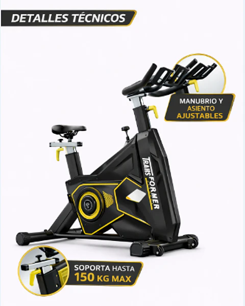 BICICLETA SPINNING PROFESIONAL TRANSFORMER VOLANTE 20 KG