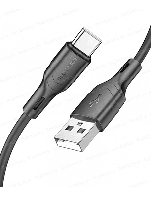 Cable USB a Tipo C Borofone Negro 3A 1 Metro