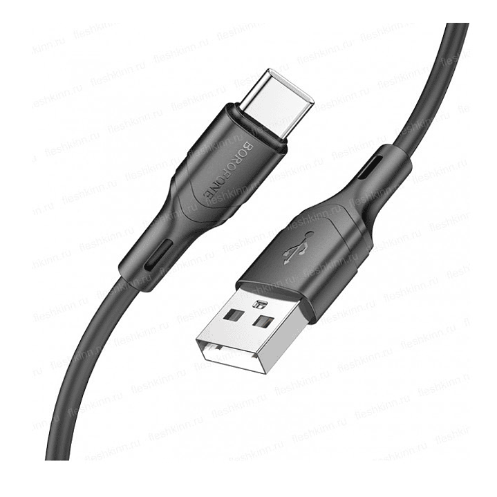 Cable USB a Tipo C Borofone Negro 3A 1 Metro 1