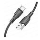 Cable USB a Tipo C Borofone Negro 3A 1 Metro - Miniatura 1