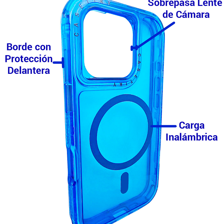 Carcasa Mágnética 360° Antishock para iPhone 16 Pro Celeste 3