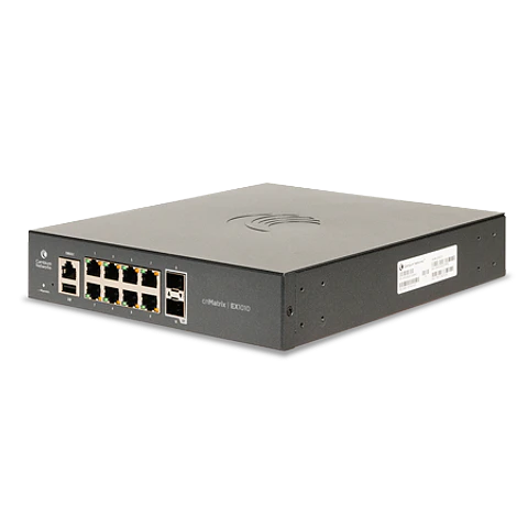 Cambium Networks MX-EX1010PXA-0 - Switch PoE+ Administrable 8 Puertos Gigabit + 2 SFP - Serie cnMatrix EX1010-P