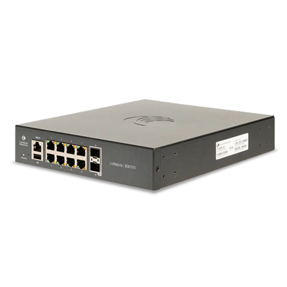 Cambium Networks MX-EX1010PXA-0 - Switch PoE+ Administrable 8 Puertos Gigabit + 2 SFP - Serie cnMatrix EX1010-P 1