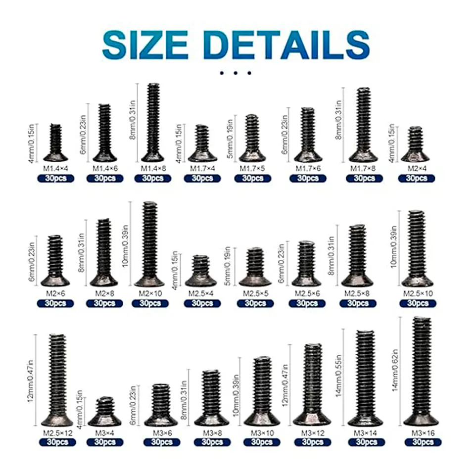 Flat Screws Kit - 720PCS 2