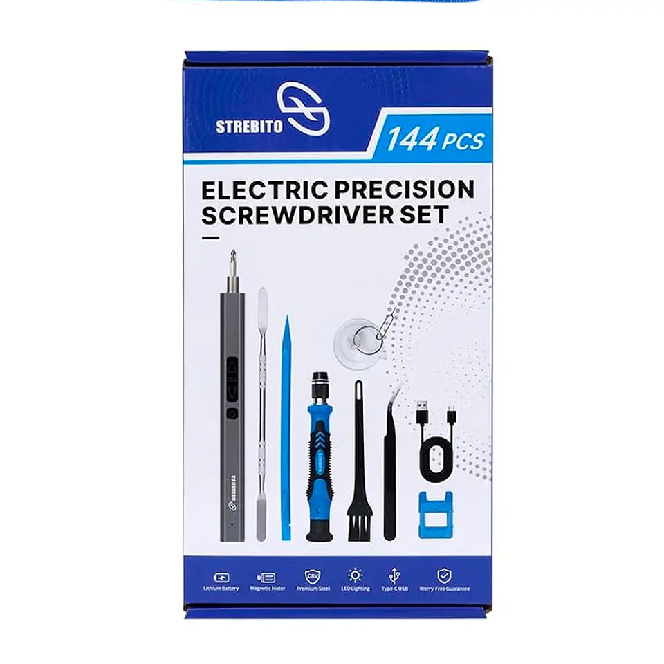 STREBITO 144-in-1 Electric Screwdriver Kit / Mini-destornillador electrico de precision 3