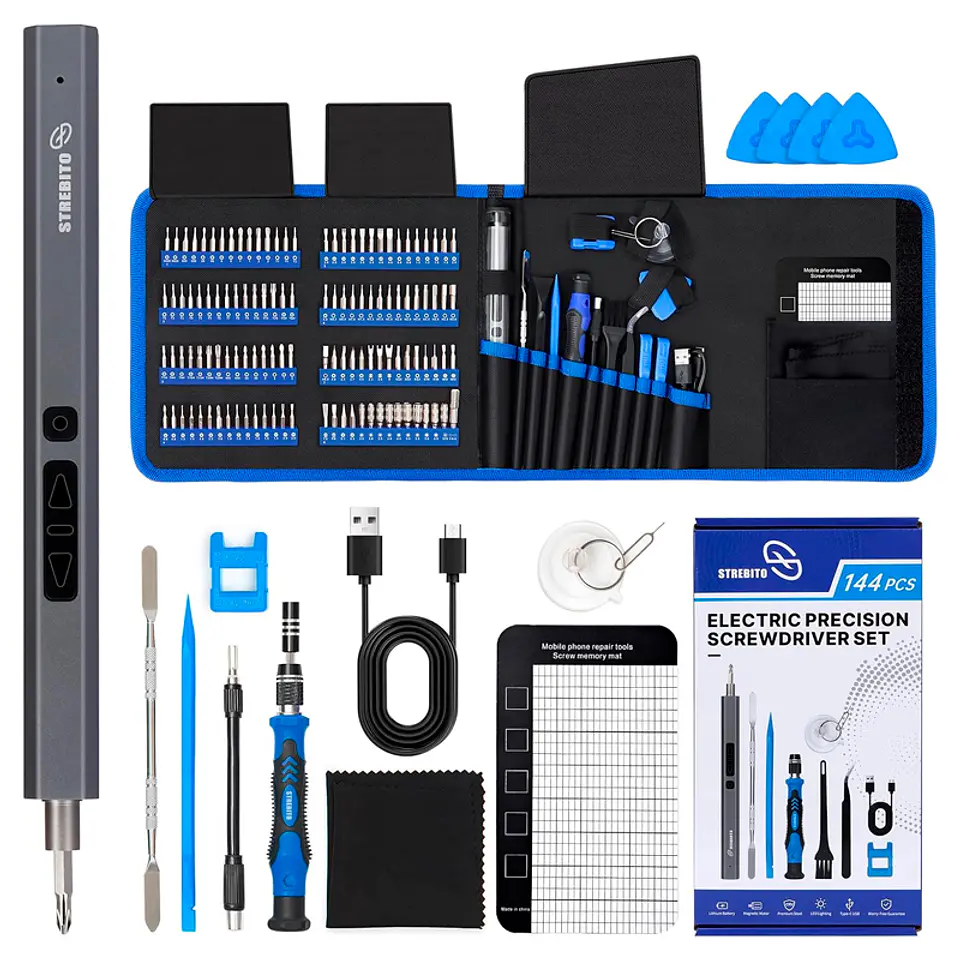 STREBITO 144-in-1 Electric Screwdriver Kit / Mini-destornillador electrico de precision 4