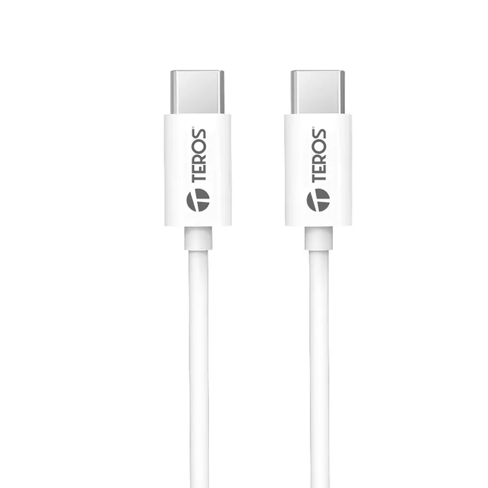 Cable USB TEROS TE-70209W, Tipo C a Tipo C, 3A, 60W Máx, blanco 1