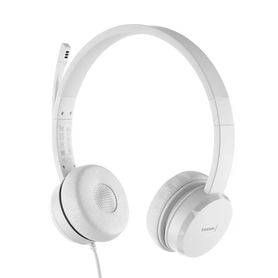 Auriculares Estereo con Microfono Lenovo 110, Interfaz USB Tipo-A, Color Cloud Grey (Gris) 2