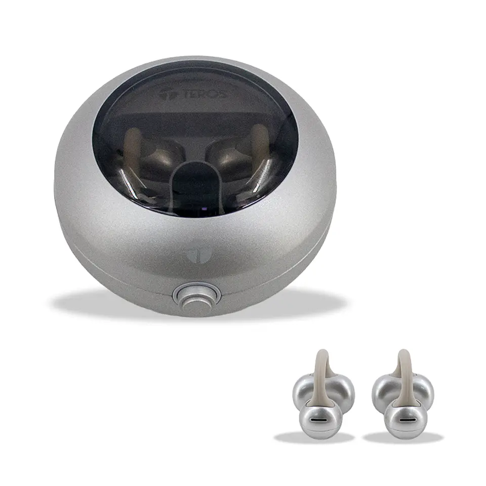 Audífonos Inalámbricos TEROS TE80712NE, Bluetooth, Carga Tipo C, Natural Titanium 1