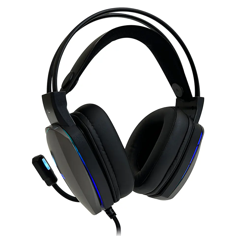 Auriculares Gaming TEROS TE-8170N estéreo 7.1, micrófono, conector USB, Negro, Luces RGB 3