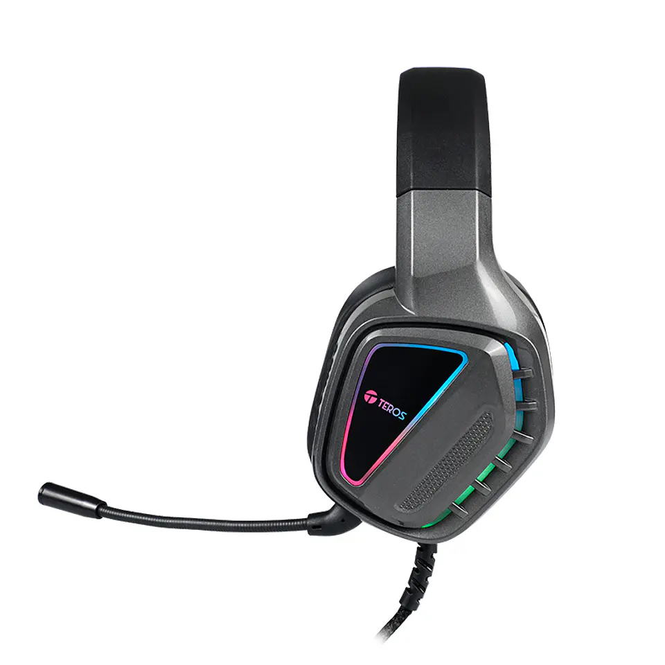 Auriculares gaming TEROS TE-8171N, estéreo, micrófono, luces RGB 4