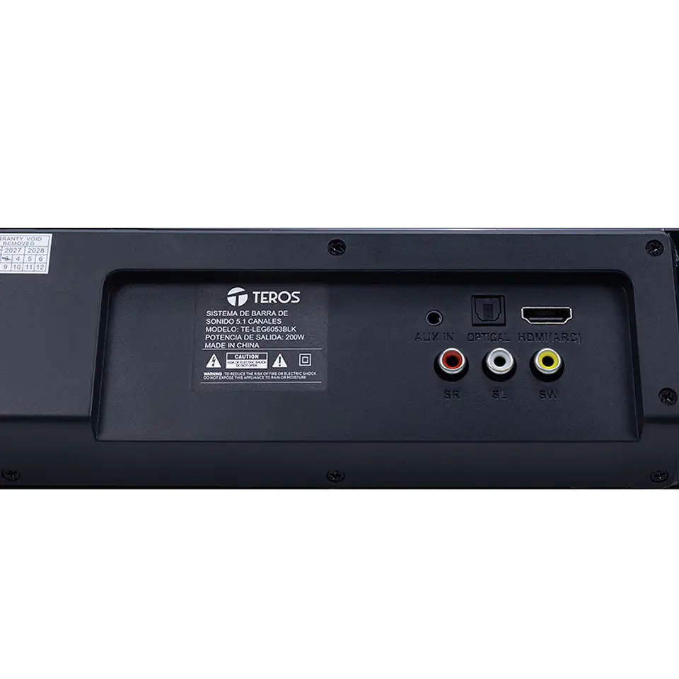 Sistema de audio 5.1 TEROS Legacy TE-LEG6053BLK, BT 5.3, 200W, USB, HDMI 8