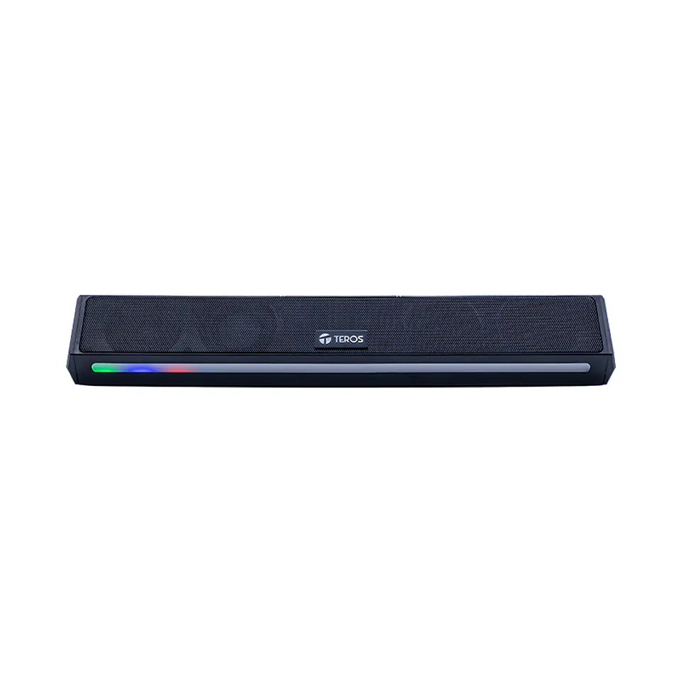 Barra de sonido portátil TEROS Vibe TE-VIB6054BLK, BT 6.0, 20W, USB, Luces LED 2