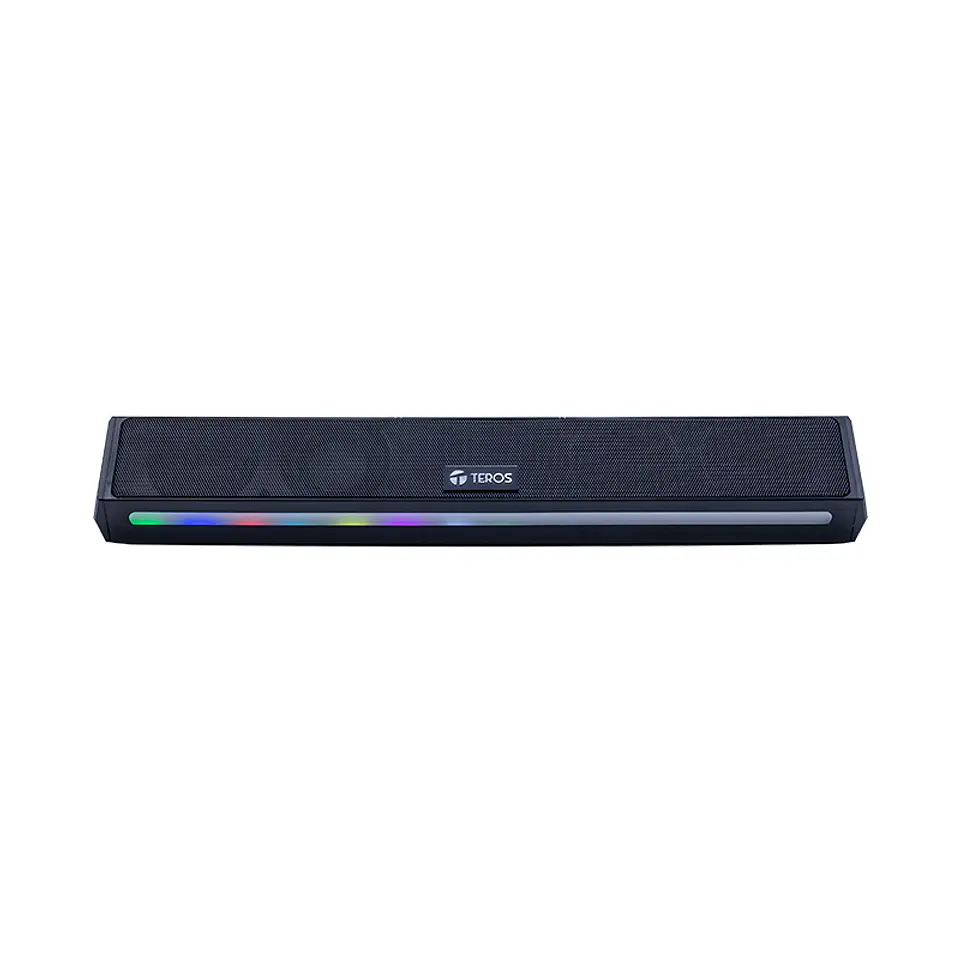 Barra de sonido portátil TEROS Vibe TE-VIB6054BLK, BT 6.0, 20W, USB, Luces LED 3