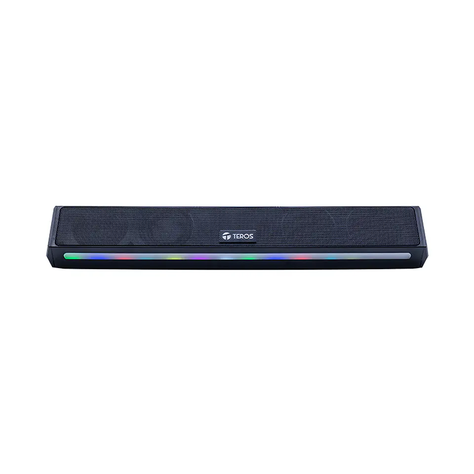 Barra de sonido portátil TEROS Vibe TE-VIB6054BLK, BT 6.0, 20W, USB, Luces LED 4