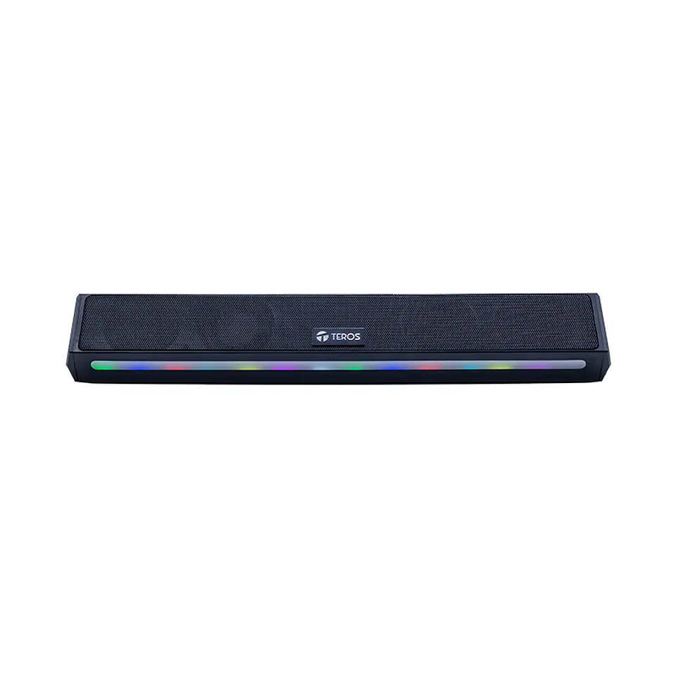 Barra de sonido portátil TEROS Vibe TE-VIB6054BLK, BT 6.0, 20W, USB, Luces LED 5