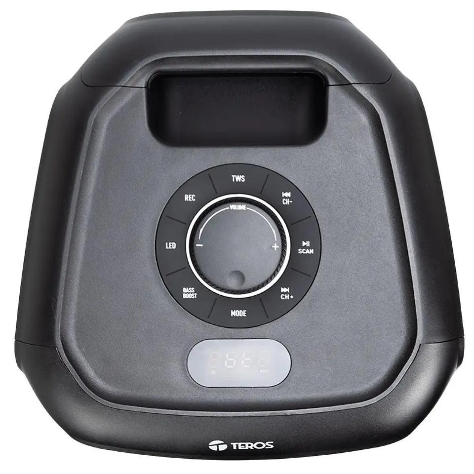 Parlante inalámbrico para fiestas TEROS Vibe 6055, BT 5.3, 100W, 7000 mAh, USB, Micrófonos 9