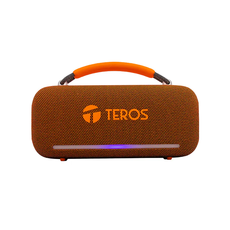 Parlante inalámbrico TEROS VIBE VB-6049OR, BT 5.3, 60W, 4000mAh, USB, Luces LED 3