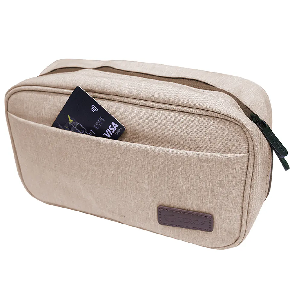 Cartuchera / Estuche / Organizador / Portacables TEROS TE-ACS9015, beige 3
