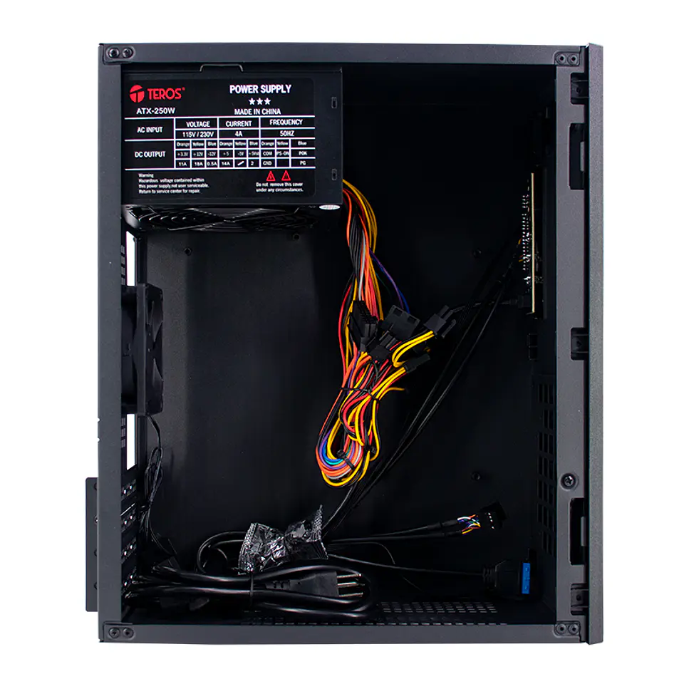 Case con fuente TEROS TE-1035S, Mini Tower, MICRO-ATX / MINI-ITX, USB-A, Audio, 250W 5