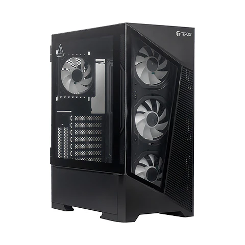 Case sin fuente gamer TEROS TE-1330G, Mid Tower, E-ATX/ATX/MICRO-ATX/IT, USB-A, Audio