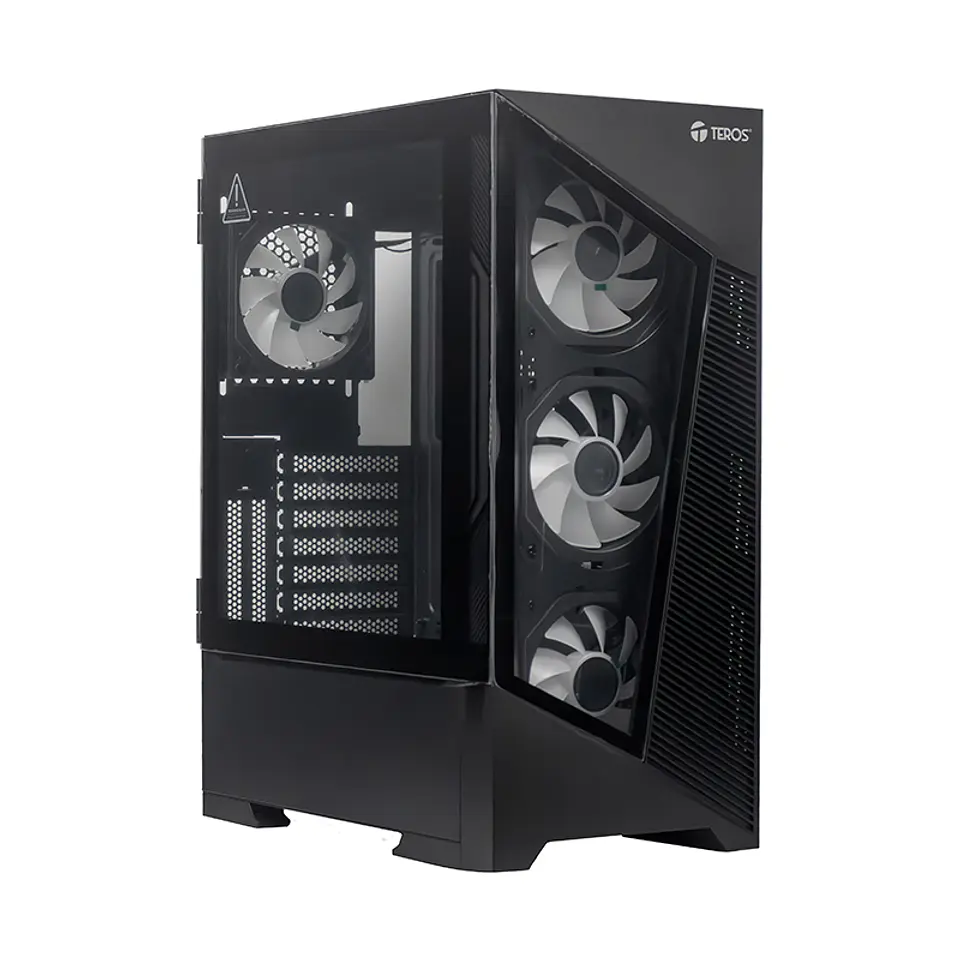 Case sin fuente gamer TEROS TE-1330G, Mid Tower, E-ATX/ATX/MICRO-ATX/IT, USB-A, Audio 1