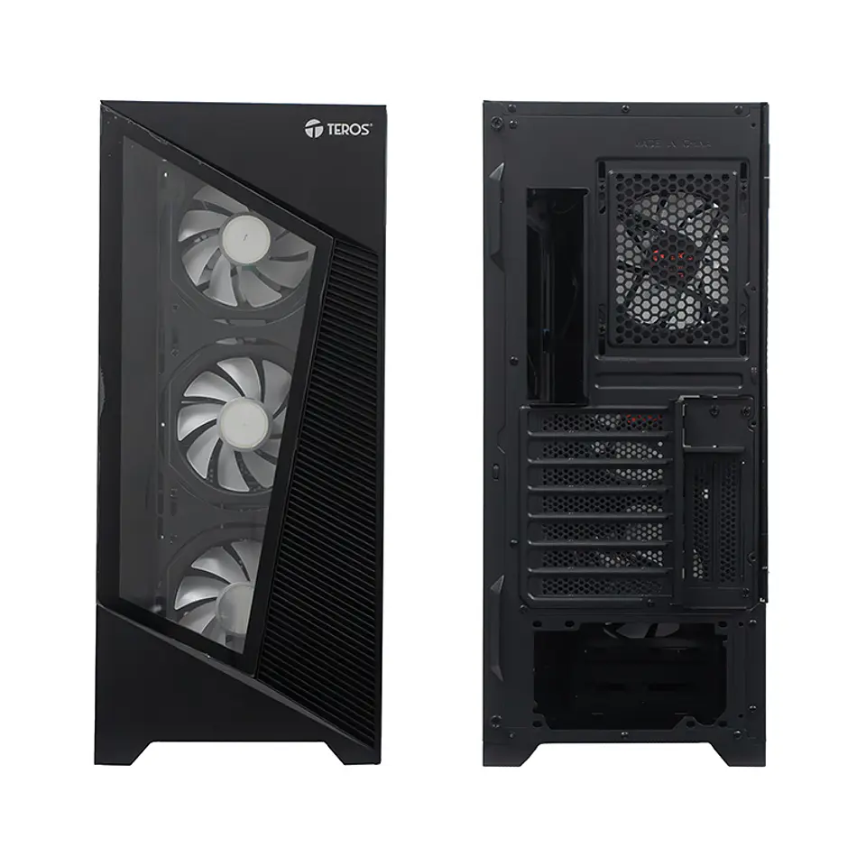 Case sin fuente gamer TEROS TE-1330G, Mid Tower, E-ATX/ATX/MICRO-ATX/IT, USB-A, Audio 3