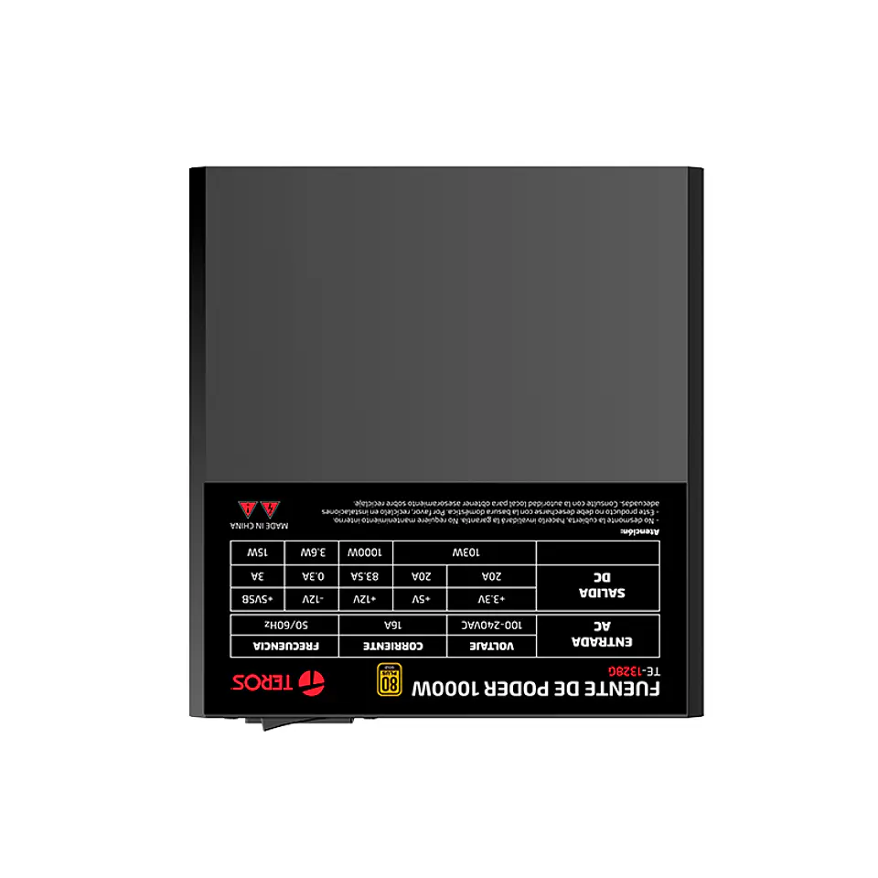 Fuente de Alimentación Gamer Teros TE-1328G, Formato ATX, 1000W 80 Plus Gold 155-240V 6