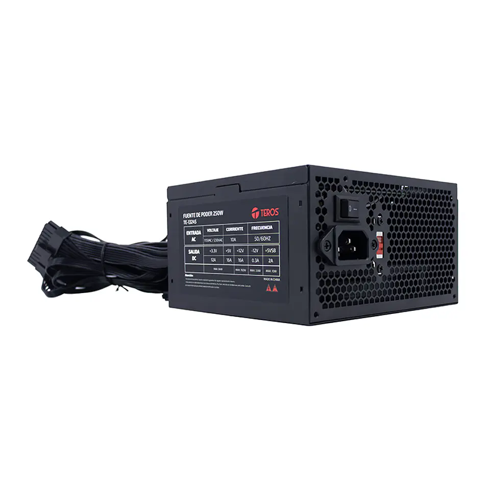 Fuente de alimentación TEROS TE-1324S, Formato ATX, 250W, 115V / 230V 1