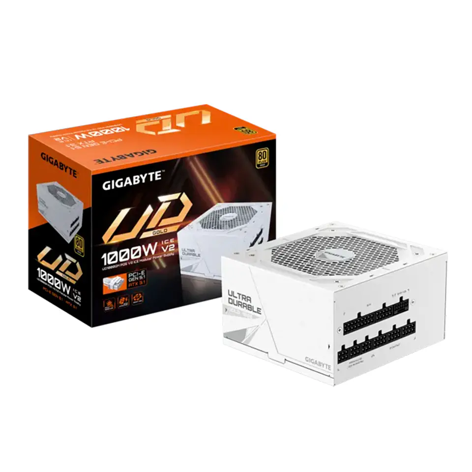 Fuente de alimentación GIGABYTE UD1000GM PG5 V2 ICE 1000W, 80 PLUS Gold, Formato ATX. 1