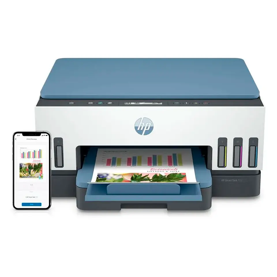 Multifuncional de tinta HP Smart Tank 725, Impresión/Escaneo/Copia/Wi-Fi/Bluetooth LE/USB 1