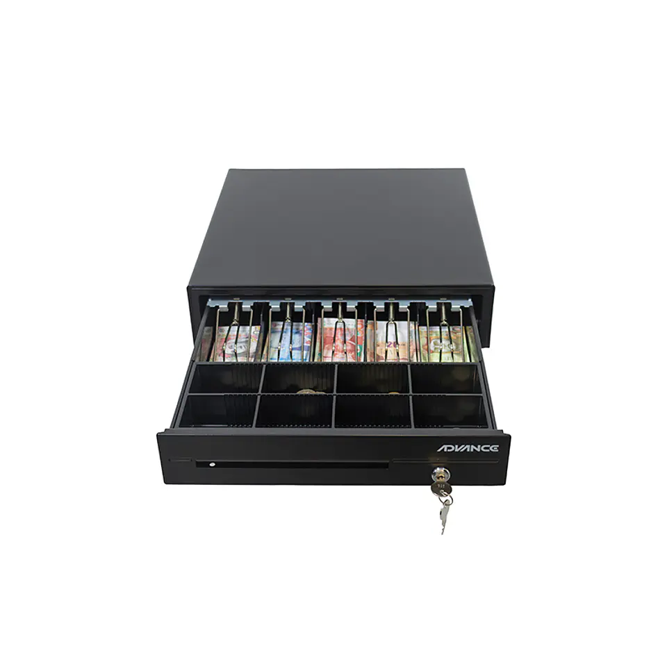 Caja para efectivo Advance ADV-6406, 5 ranuras, RJ11, Negro 3