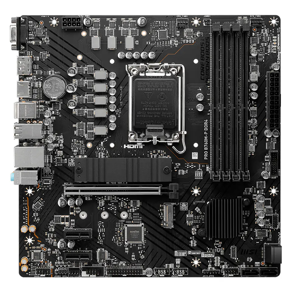 Motherboard MSI PRO B760M-P DDR4, Chipset Intel B760, LGA1700, HDMI, DP, VGA, mATX. 1
