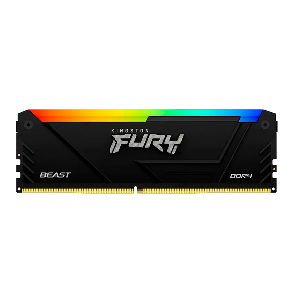 Memoria Kingston Fury Beast RGB BLACK, 16GB DDR4 3200 MT/s, PC4-25600, CL16, 1.35V. 1