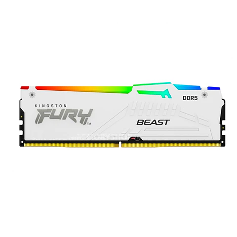 Memoria Kingston FURY Beast White RGB, 16GB DDR5-5200 MT/s, CL-40, 1.25V, White