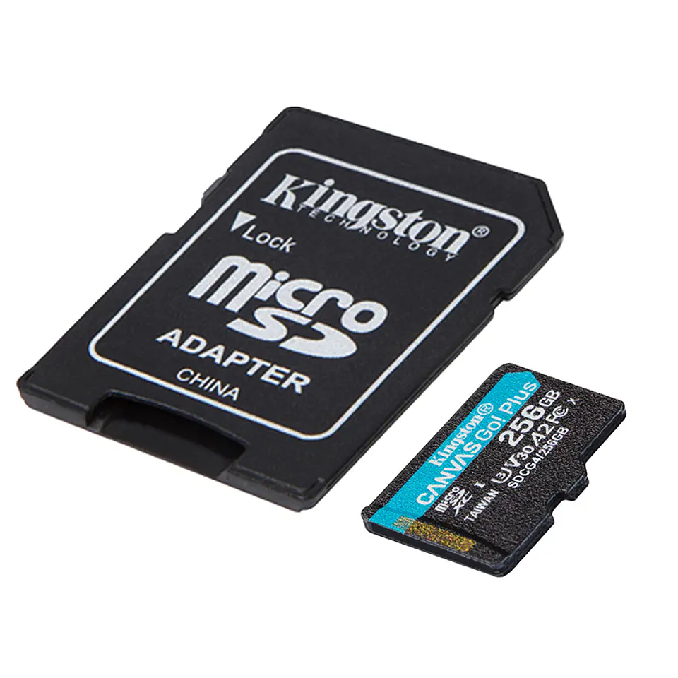 Memoria Flash microSD Kingston Canvas Go! Plus, 256GB, con adaptador SD 2
