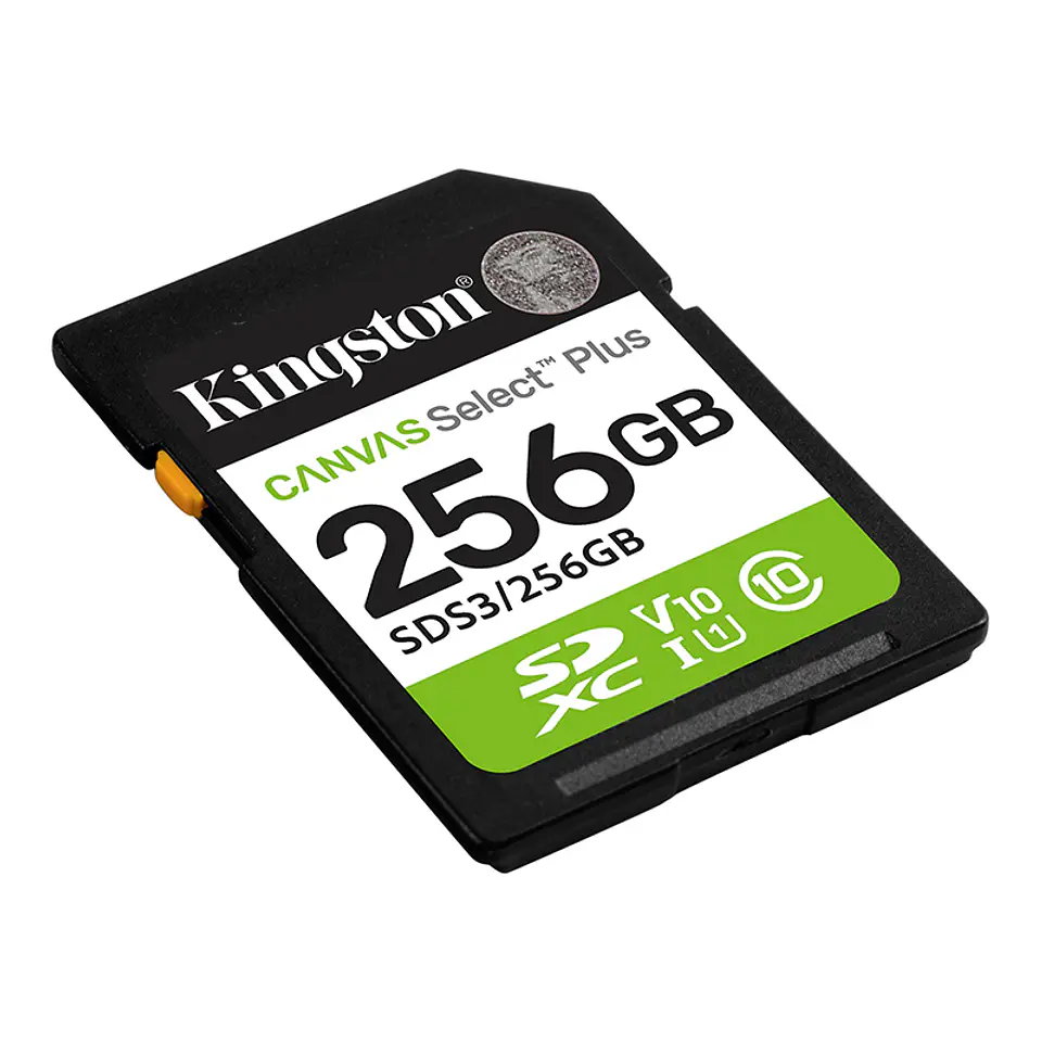 Memoria Card SD Kingston SD Canvas Select Plus 256GB, categoría de velocidad: UHS-I/U1/V10 2