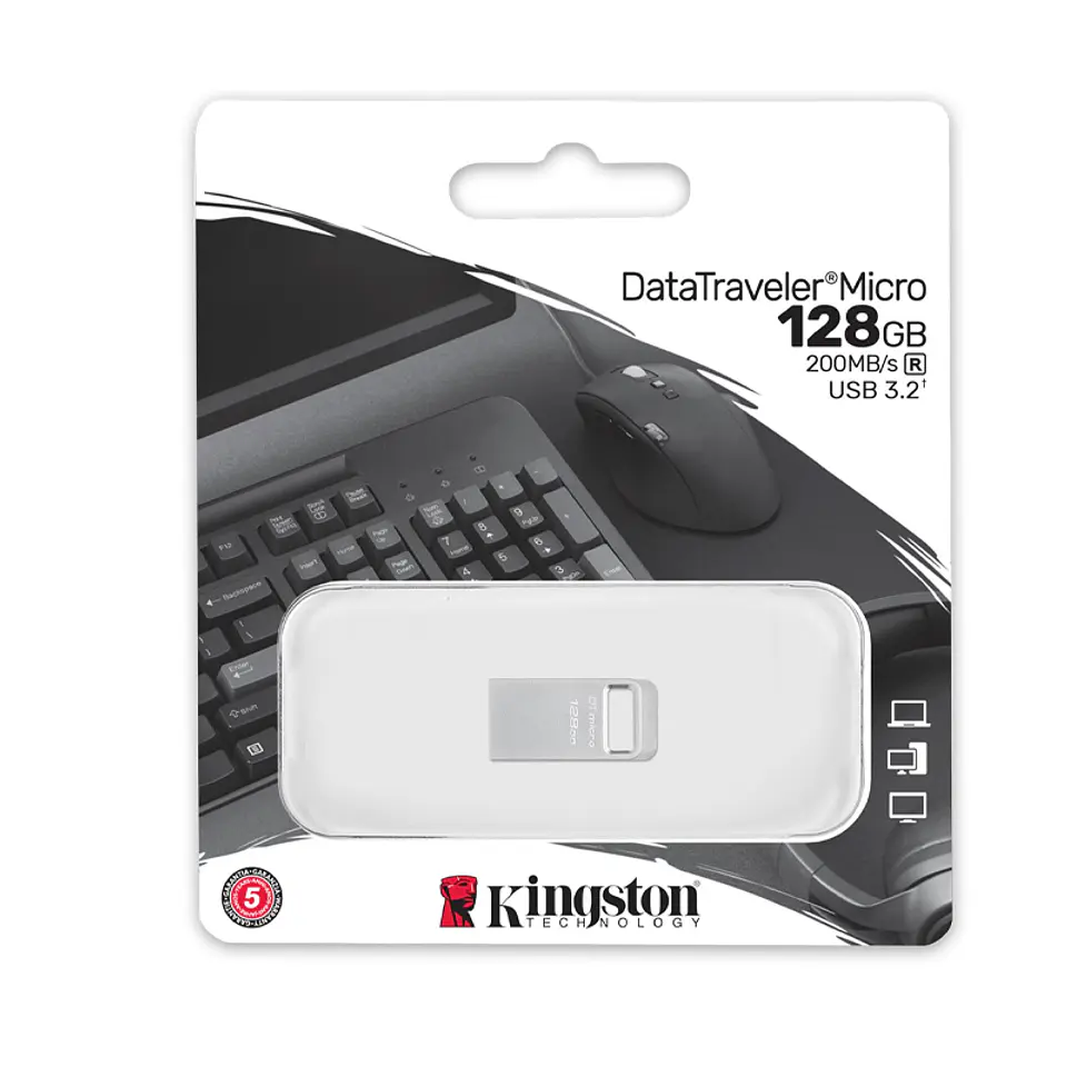 Memoria Flash Kingston DataTraveler Micro Unidad Flash USB Ultrapequeño con Metal Premium. 2