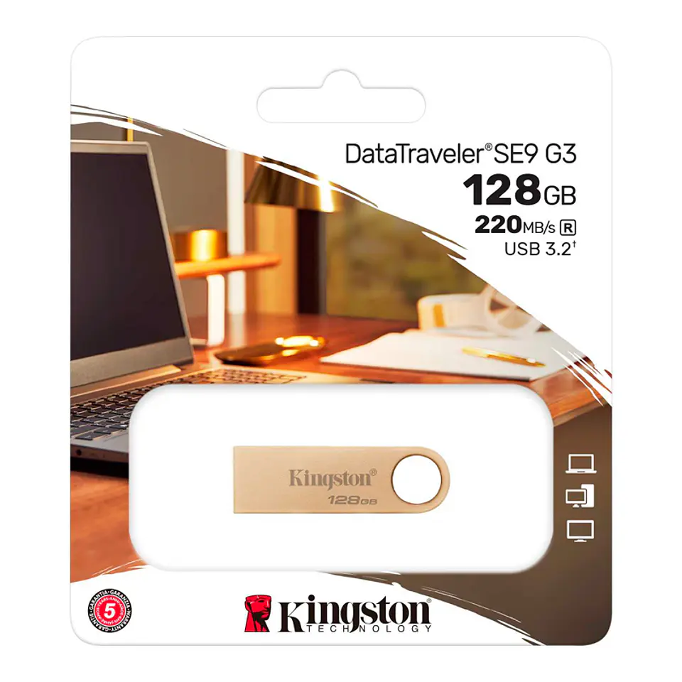 Memoria Flash USB Kingston DataTraveler SE9 G3, 128GB, USB 3.2 Gen 1 (Tipo-A) 1