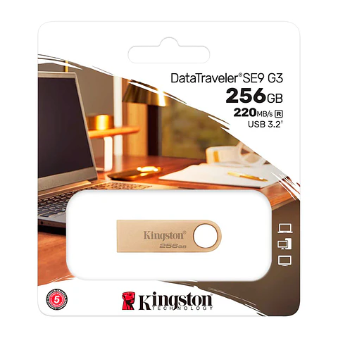 Memoria Flash USB Kingston DataTraveler SE9 G3, 256GB, USB 3.2 Gen 1 (Tipo-A)