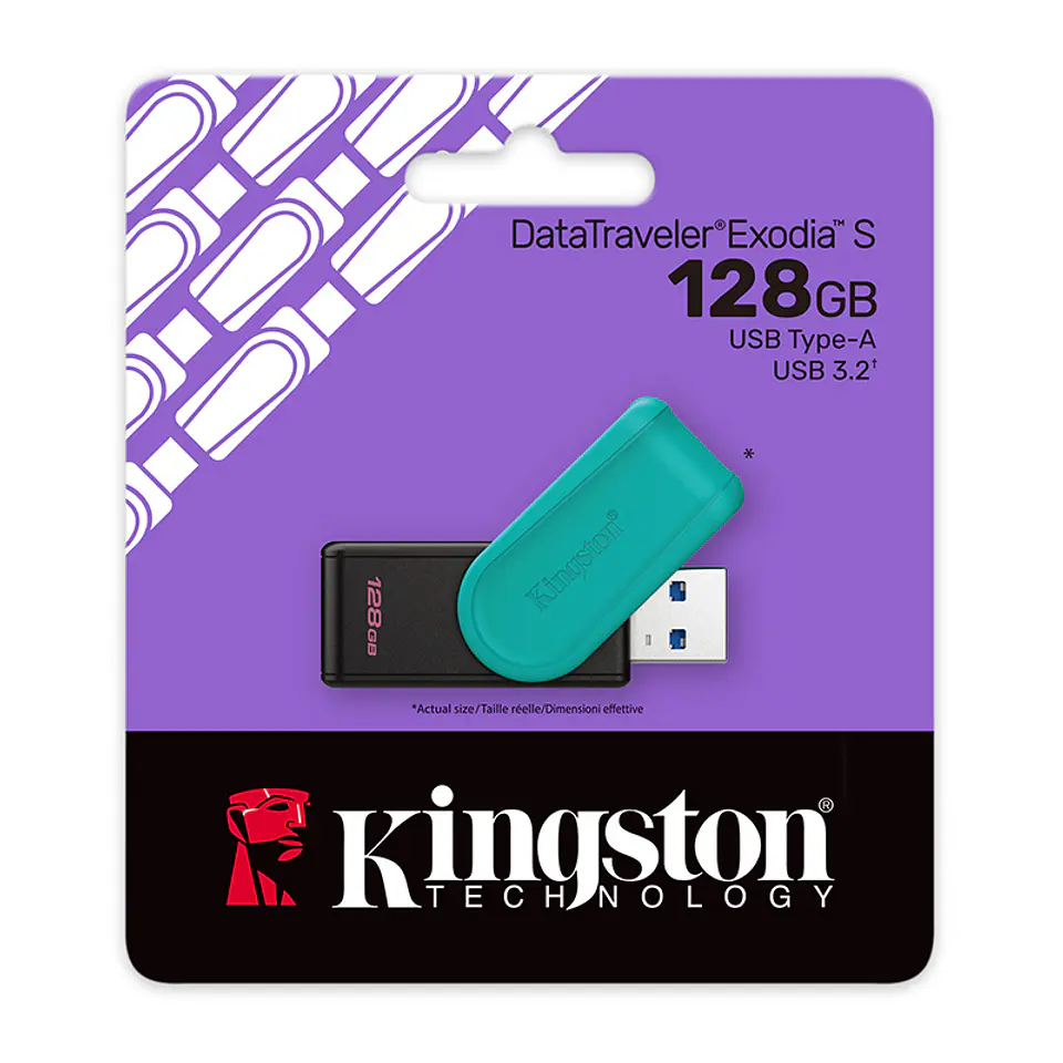 Memoria Flash USB Kingston DataTraveler Exodia S, 128GB, interfaz: USB 3.2 Gen 1, Verde 3