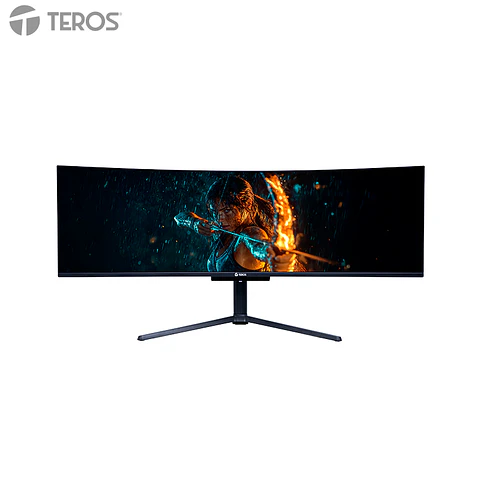 Monitor curvo gaming TEROS TE-4921G, 49" UWQHD QD-OLED, 144Hz, 0.03ms, HDMI, DP, Audio out