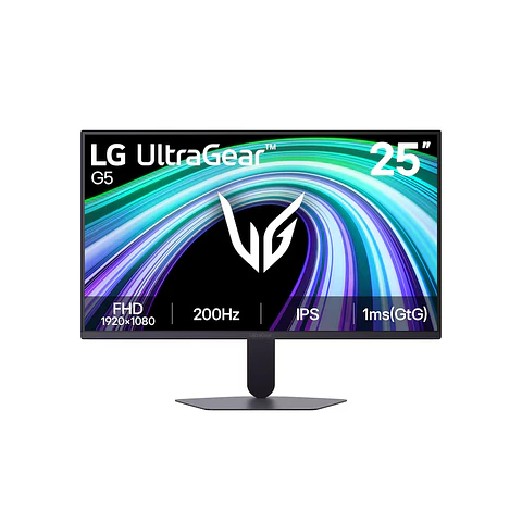 Monitor LG UltraGear G5 25G523B, 24.5/FHD/IPS/200Hz/HDMI/DP/Salida_auriculares (3.5mm)